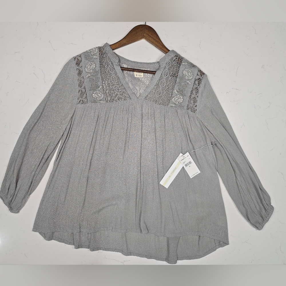 NWT O'NEILL Women' s Blouse Lace Long Sleeve Size‎ Med